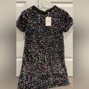 Lola and The Boys shimmer stardust sequin dress.